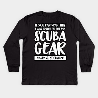 Funny Scuba Diving TShirt Diver Gift Scuba Gear Dive Flag Kids Long Sleeve T-Shirt